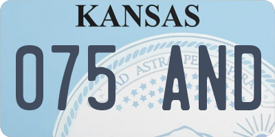 KS license plate 075AND