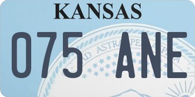 KS license plate 075ANE