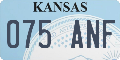 KS license plate 075ANF