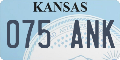 KS license plate 075ANK