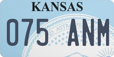 KS license plate 075ANM