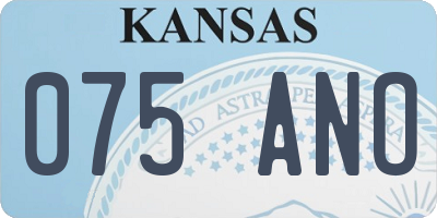 KS license plate 075ANO