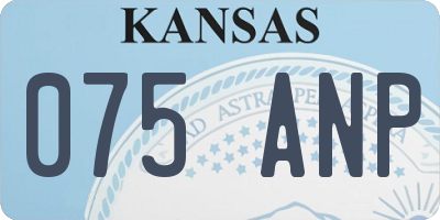 KS license plate 075ANP
