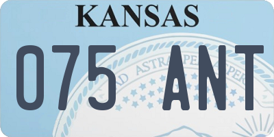 KS license plate 075ANT