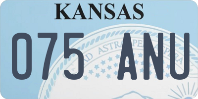 KS license plate 075ANU