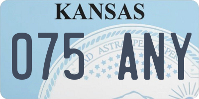 KS license plate 075ANY