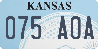 KS license plate 075AOA