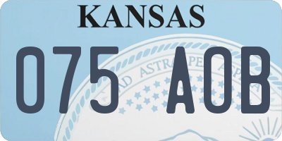 KS license plate 075AOB