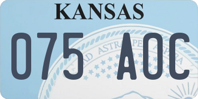 KS license plate 075AOC