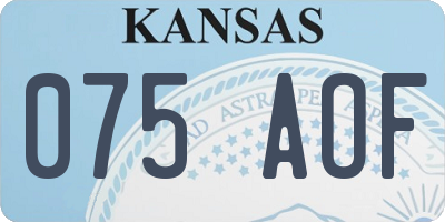 KS license plate 075AOF