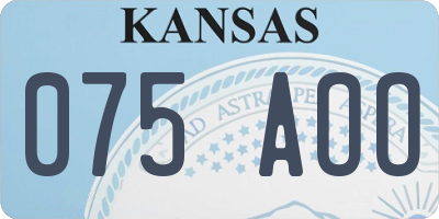 KS license plate 075AOO
