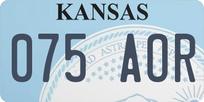 KS license plate 075AOR
