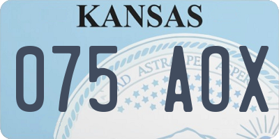 KS license plate 075AOX