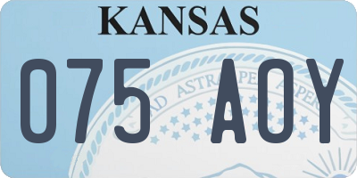 KS license plate 075AOY