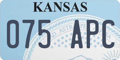 KS license plate 075APC