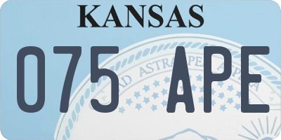 KS license plate 075APE
