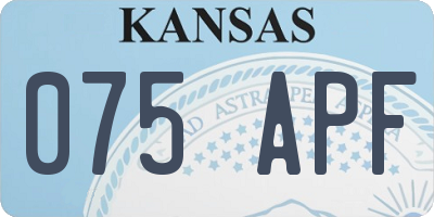 KS license plate 075APF