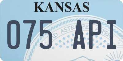 KS license plate 075API