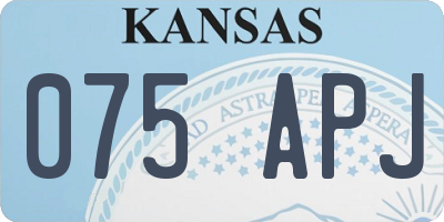 KS license plate 075APJ