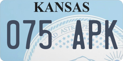 KS license plate 075APK