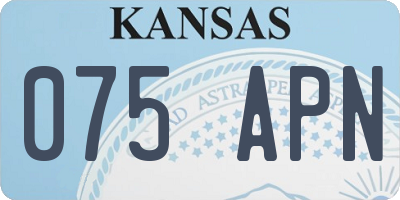 KS license plate 075APN