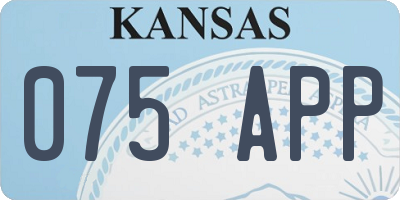 KS license plate 075APP