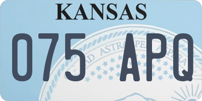 KS license plate 075APQ