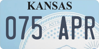 KS license plate 075APR