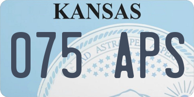 KS license plate 075APS