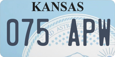 KS license plate 075APW