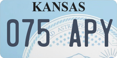 KS license plate 075APY
