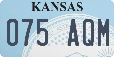 KS license plate 075AQM