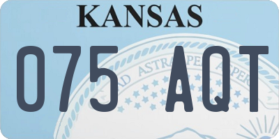 KS license plate 075AQT