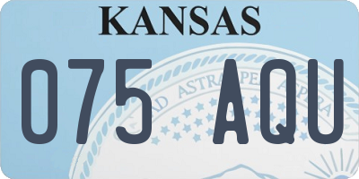 KS license plate 075AQU