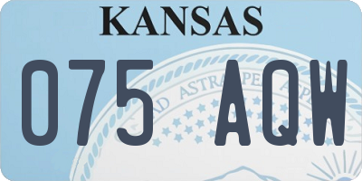 KS license plate 075AQW