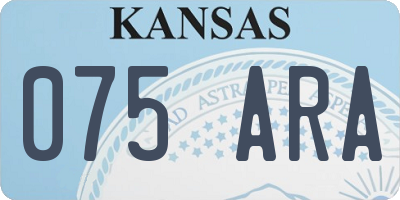 KS license plate 075ARA