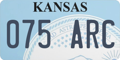 KS license plate 075ARC