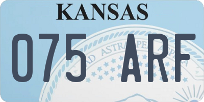 KS license plate 075ARF