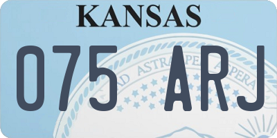 KS license plate 075ARJ