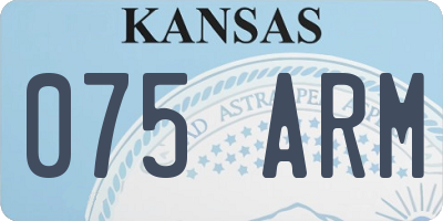 KS license plate 075ARM