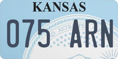 KS license plate 075ARN