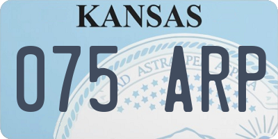 KS license plate 075ARP