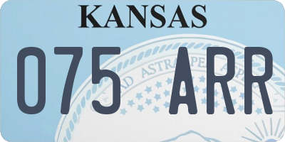 KS license plate 075ARR