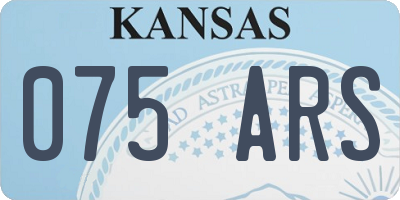 KS license plate 075ARS