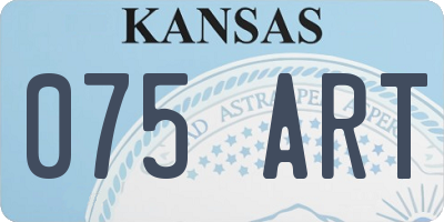 KS license plate 075ART