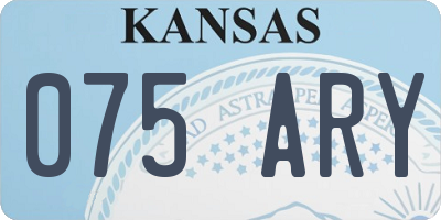 KS license plate 075ARY