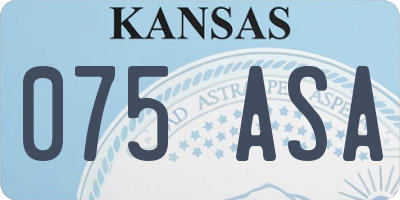 KS license plate 075ASA