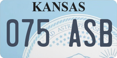 KS license plate 075ASB