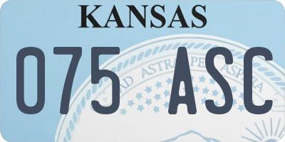 KS license plate 075ASC