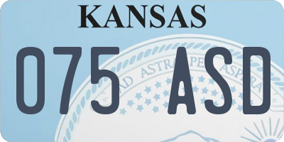 KS license plate 075ASD